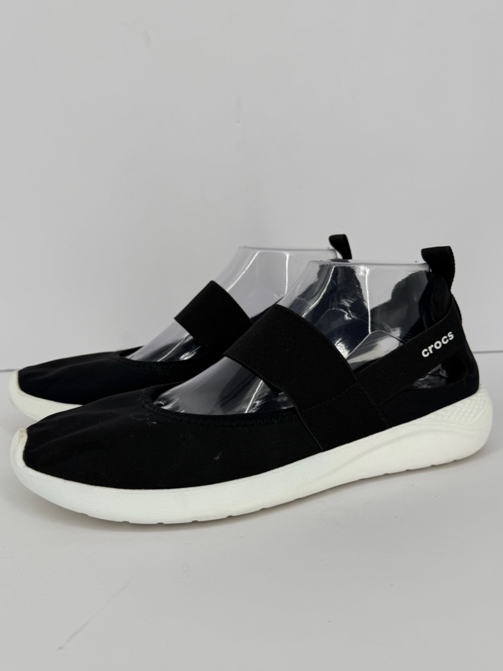 Crocs LiteRide Black White Mary Jane Slip On Comfortable Shoes Size 9